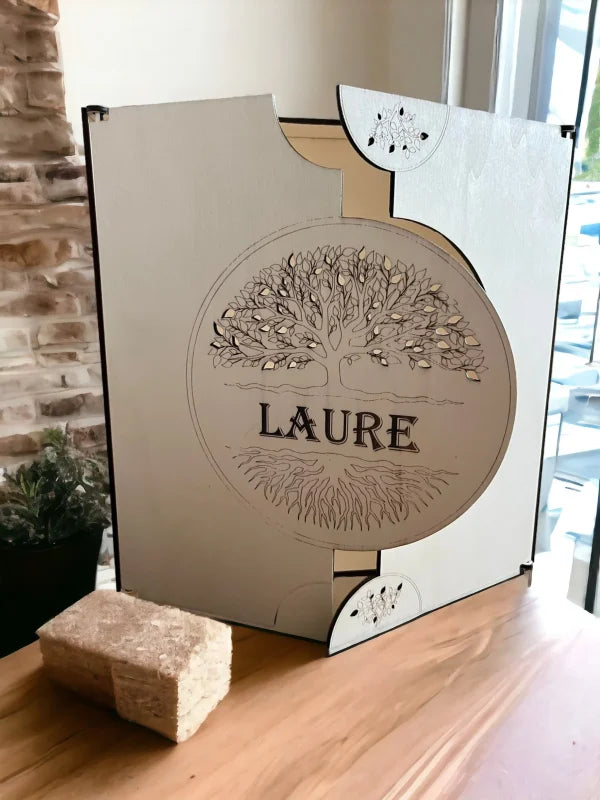 Unieke Houten Cadeaubox met Levensboom Gepersonaliseerd ruw