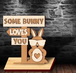 Paasdecoratie - “Some Bunny Loves You” – Houten Decoratie