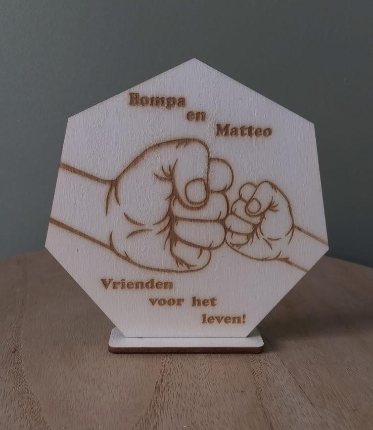 Houten Decoratiebord – 'Vrienden voor het leven!'