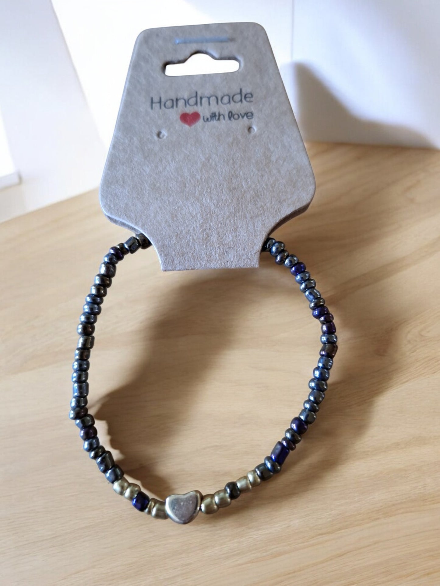 π Armband Metallic Donker β Glansvol & Met een Hart van Zilver