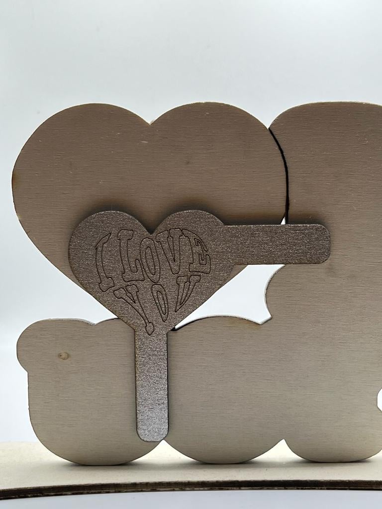 Houten Fotokader "I ❤️ YOU" – Liefdescadeau