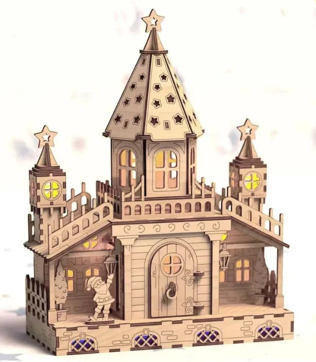 π Houten Kerstkasteel met LED-verlichting β¨