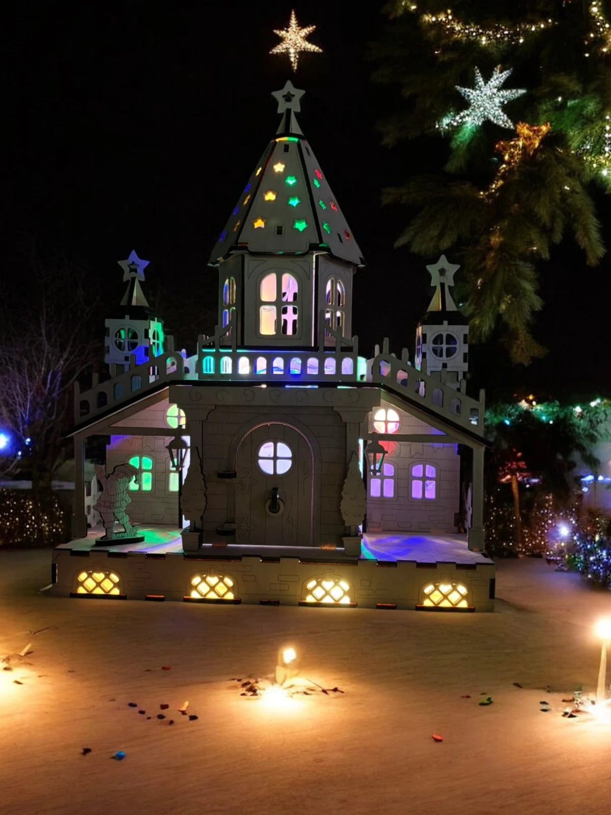 π Houten Kerstkasteel met LED-verlichting β¨