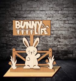 🐰 Bunny Life – Houten Paasdecoratie