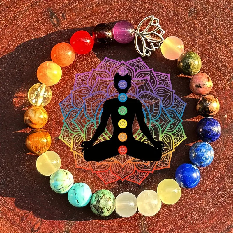 🌈 Chakra Lotus Armband – Balans, Energie & Harmonie