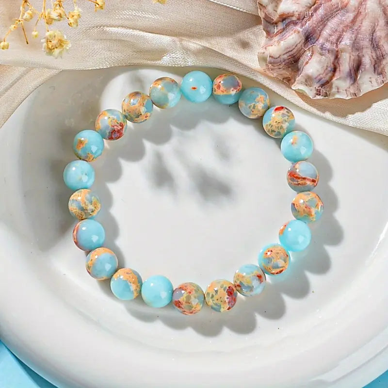 π Ocean Sandstone Armband β Zomerbalans & Positieve Energie