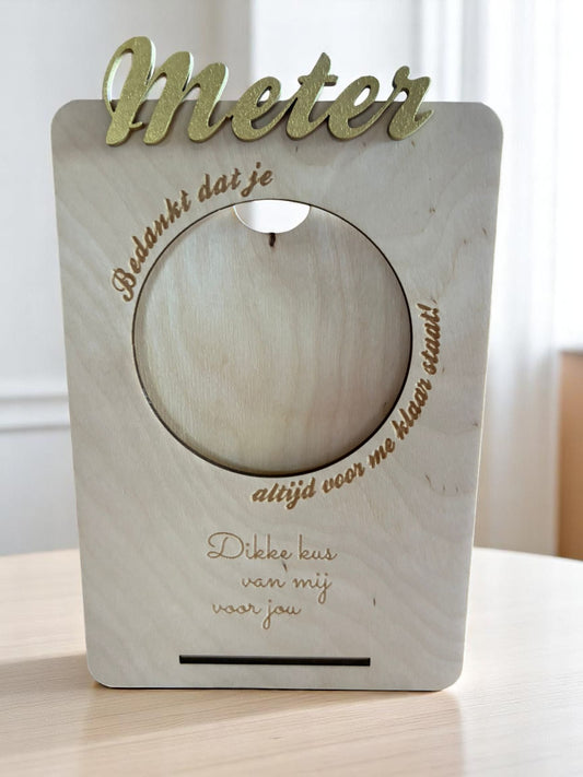 Gepersonaliseerd Houten Fotolijstje Bedankt Peter of Meter