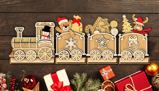 🎄 Houten Kersttrein – Vrolijke kersttrein vol warmte en sfeer! ✨