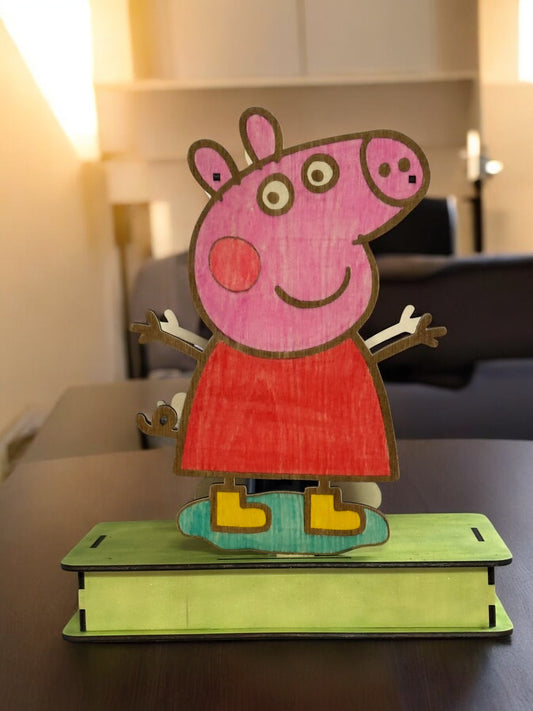 🌟 Peppa Pig Decoratiefiguur – Handgemaakt & Kleurrijk 🌟 ruw