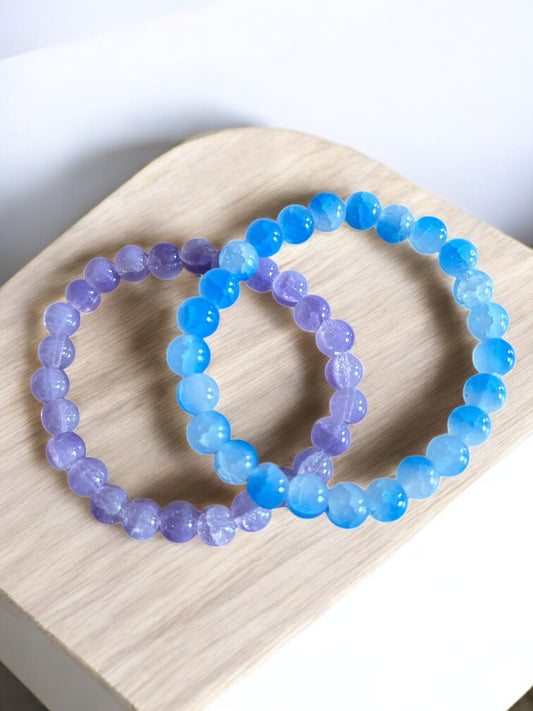💙 Twilight Aura Armbandenset – Lavendel Mist & Sky Blue Shine