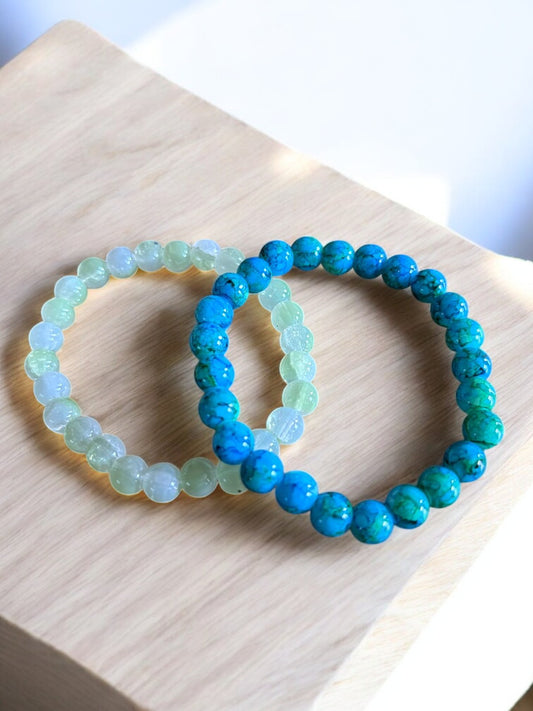 🌿 Tropical Stone Armbandenset – Jade Glow & Turquoise Earth
