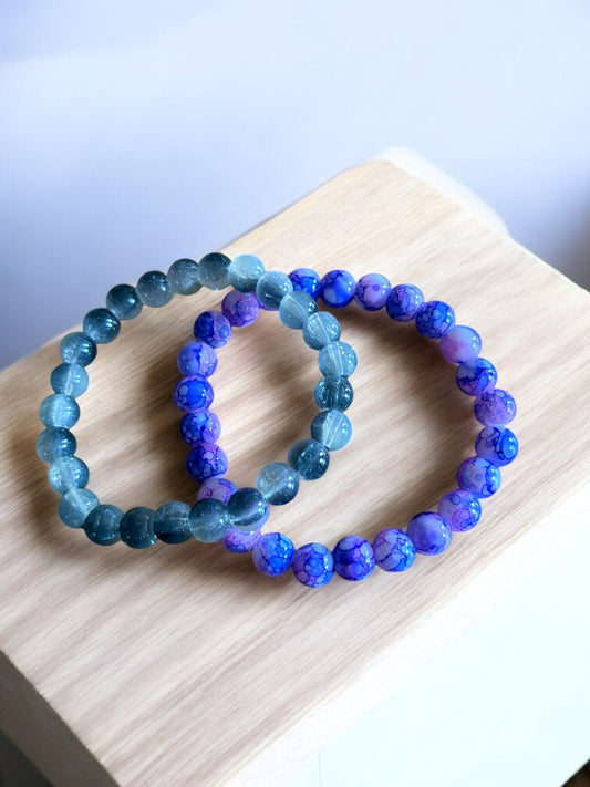 💫 Midnight Sky Armbandenset – Indigo Mist & Galaxy Purple