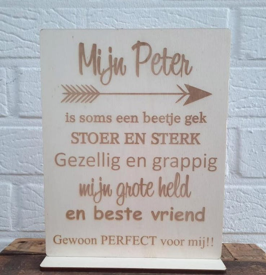 Houten Bord – “Mijn Peter”