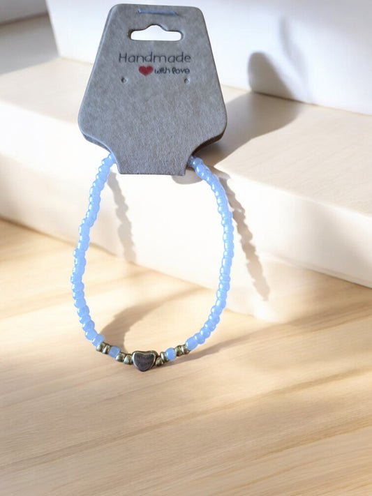 💙 Armband Wit – Zacht, Stralend & Met een Hartje