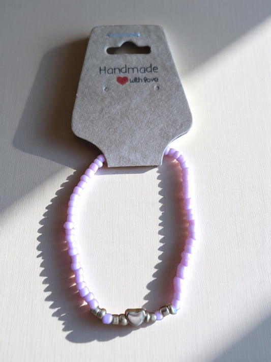 💗 Kinderarmband Roze – Lief, Licht & Glitterhartje