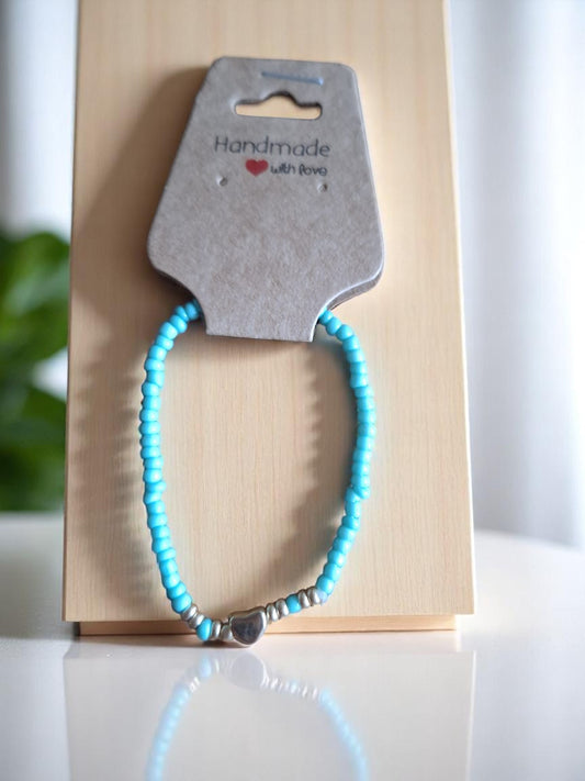 🩵 Kinderarmband Blauw – Fris, Vrolijk & Vol Liefde