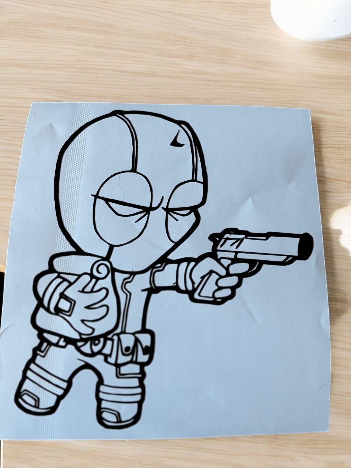Deadpool Chibi Sticker – “Cute, Crazy & Armed” 🔫😎