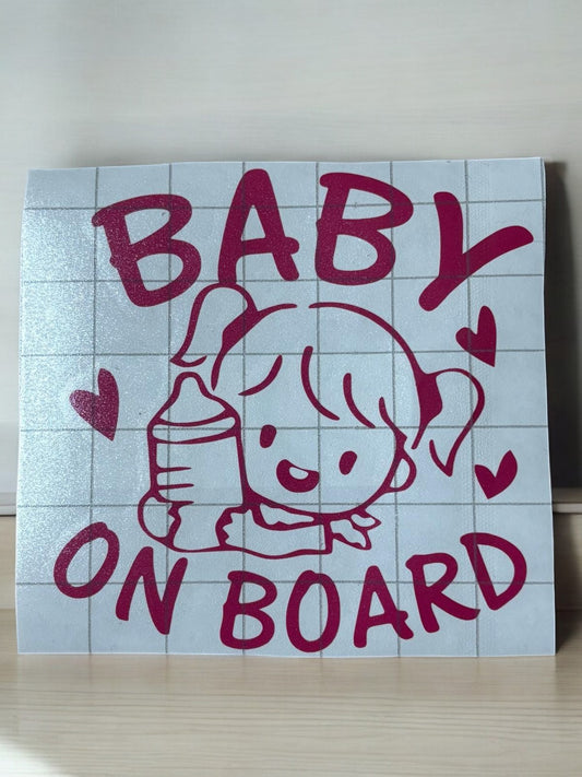 👶 Baby aan Boord Girl – Sticker met een Knipoog! 💖🍼