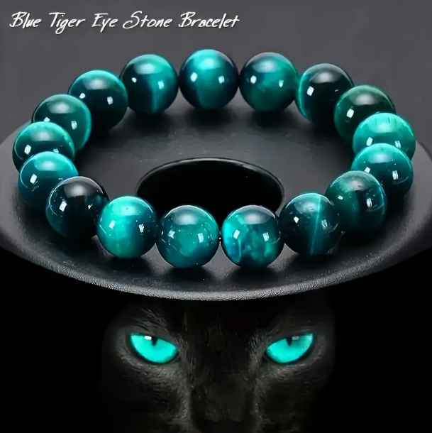 👁‍🗨 Blue Tiger Eye Armband – Bescherming, Focus & Innerlijke Kracht