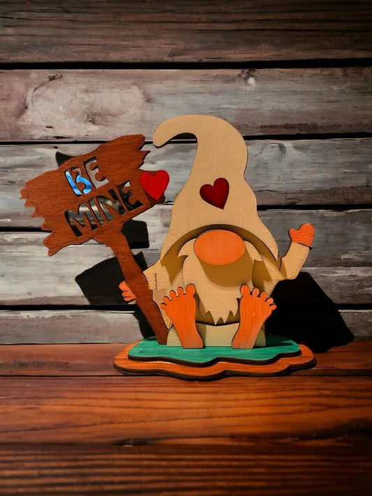 Kabouter "Be Mine" Houten Valentijnsdecoratie