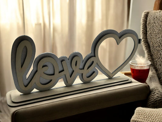 Houten "Love" Fotokader met Hartvorm – Decoratief & Persoonlijk Cadeau